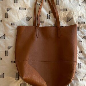 J Crew Leather Carryall Tote Bag, Caramel